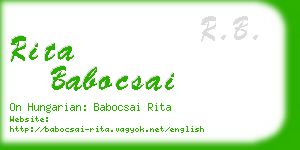 rita babocsai business card
